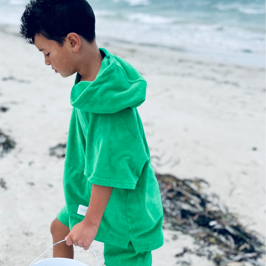 Green Terry Towelling outfit for kids